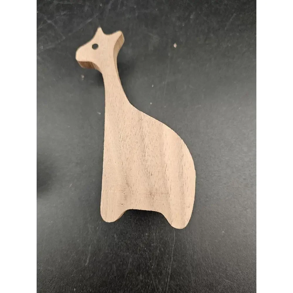 Set of 4 Walnut Animal Wall Hooks Safari Unfinished Eco‑Friendly Nursery Decor